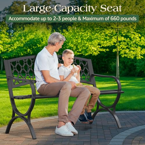 Heavy-Duty Weatherproof Metal Garden Bench Y71219