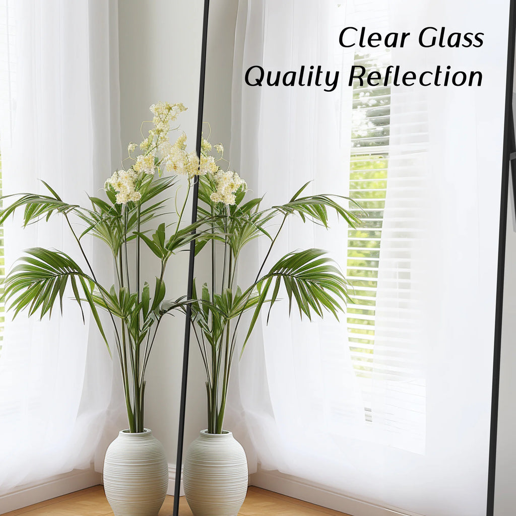 64"x21" Black Full Length Standing Mirror J175870