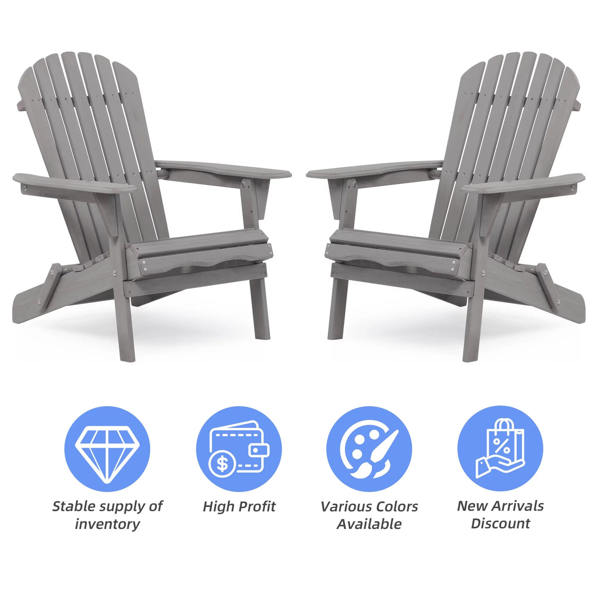 Folding Weather Resistant Adirondack Chair J62540