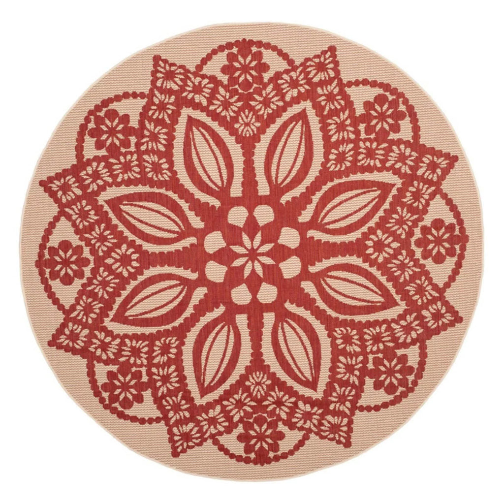 Beige Black Medallion Indoor Outdoor Area Rug D674