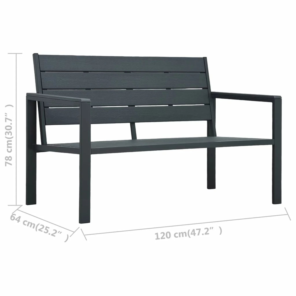 HDPE Outdoor Bench with Backrest and Armrest I24064