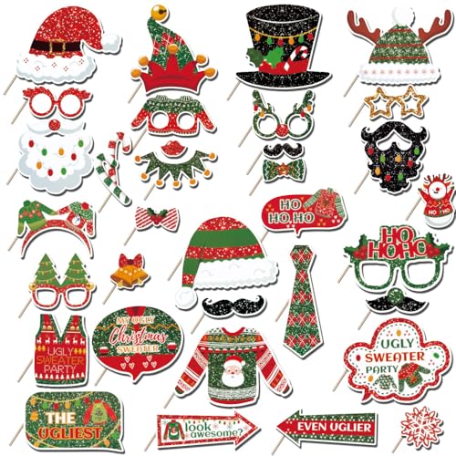 Christmas Photo Booth Props Set of 32 C467090