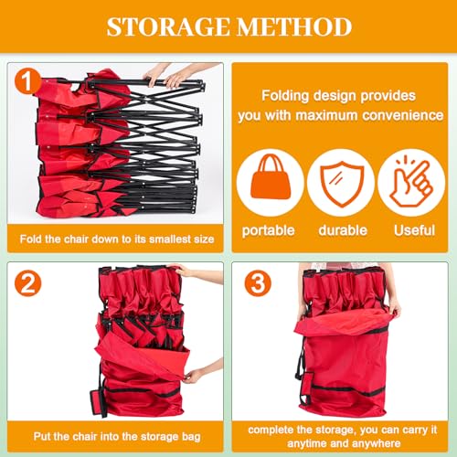 6 Seats Folding Soccer Bench Chair with Storage Bag Z198