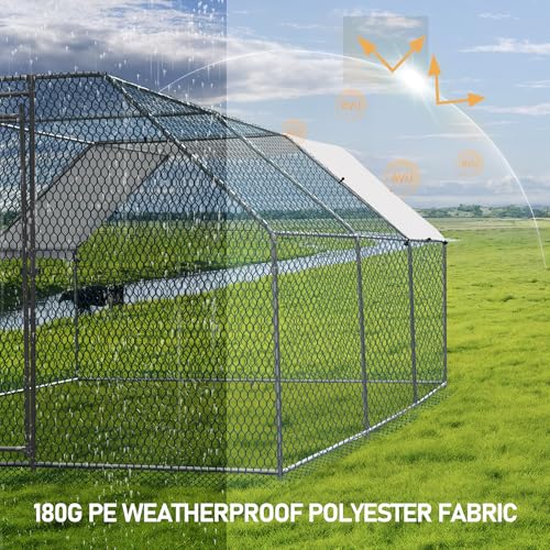 6.5 x 10 FT Metal Chicken Coop with Waterproof Cover N344
