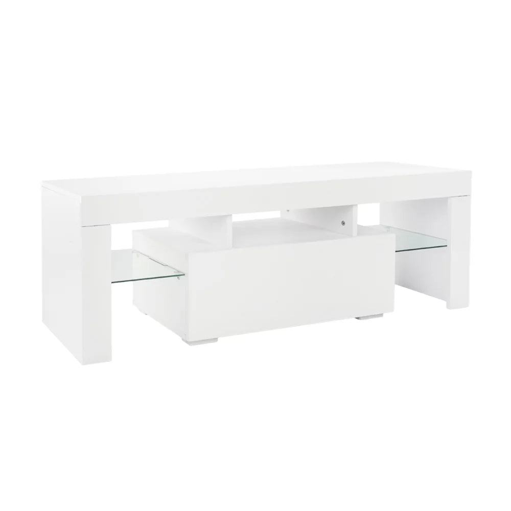 White High Gloss LED TV Stand with 2 Drawers W325