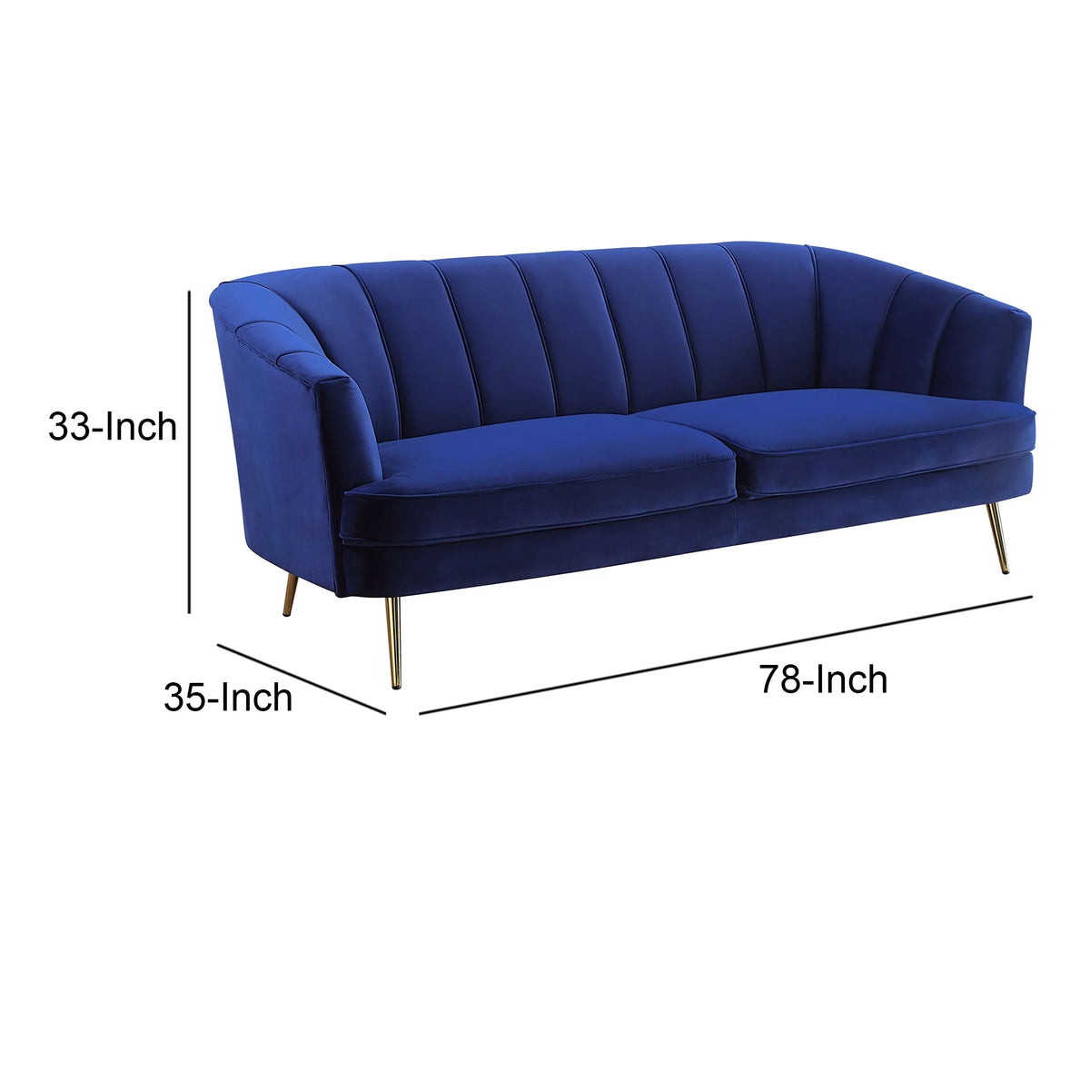 Navy Blue Channel Tufted Sofa R6146