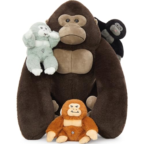 5Pcs Shark Stuffed Animals Set with 4 Small Sea Animal Plush Toys A2869