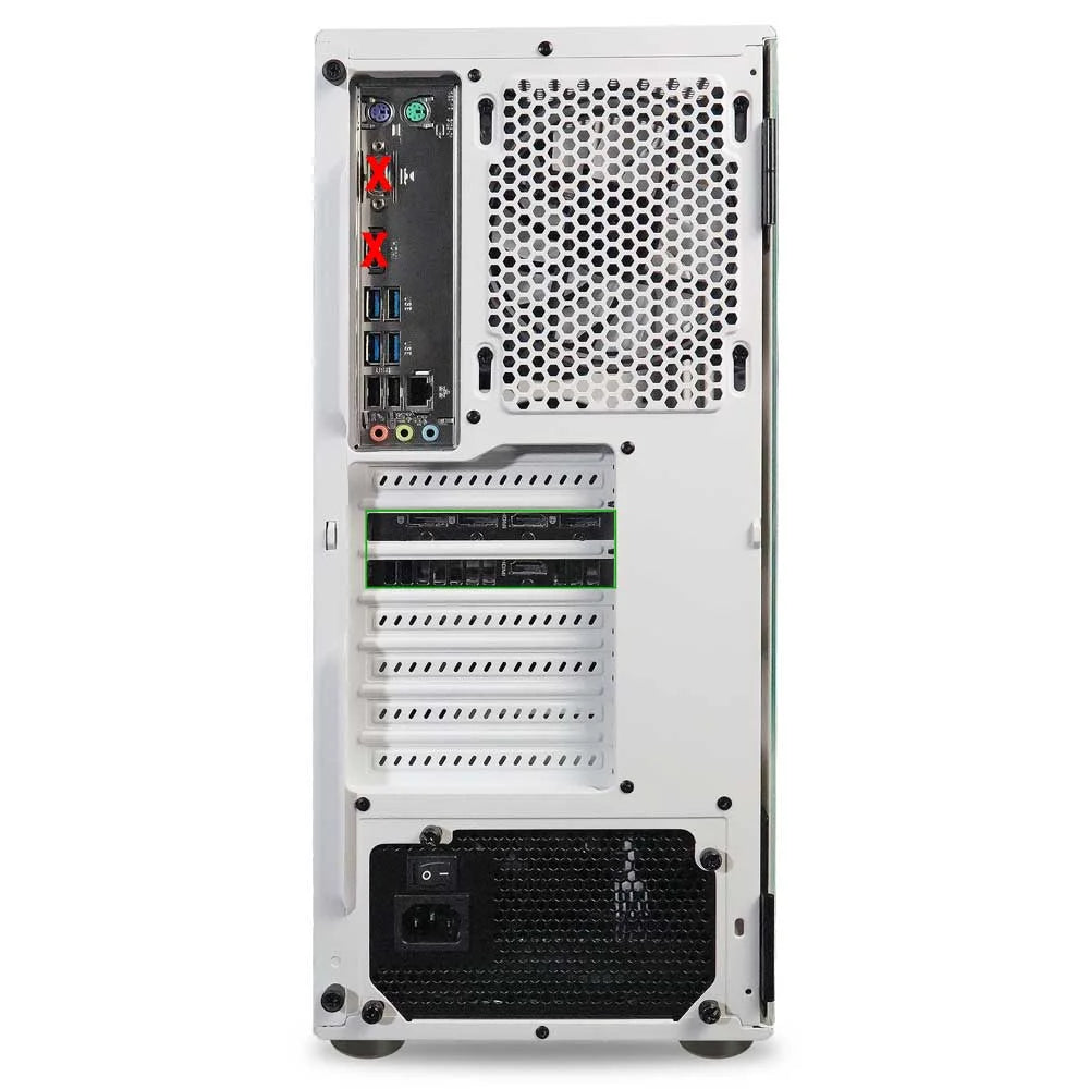 Gaming PC Desktop Computer AMD Ryzen 5 2600 RTX 3060 32GB DDR4 1TB NVMe SSD White R9636