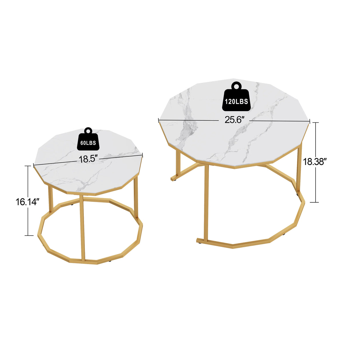 White Marble Coffee Table 12 gon Shape L539960