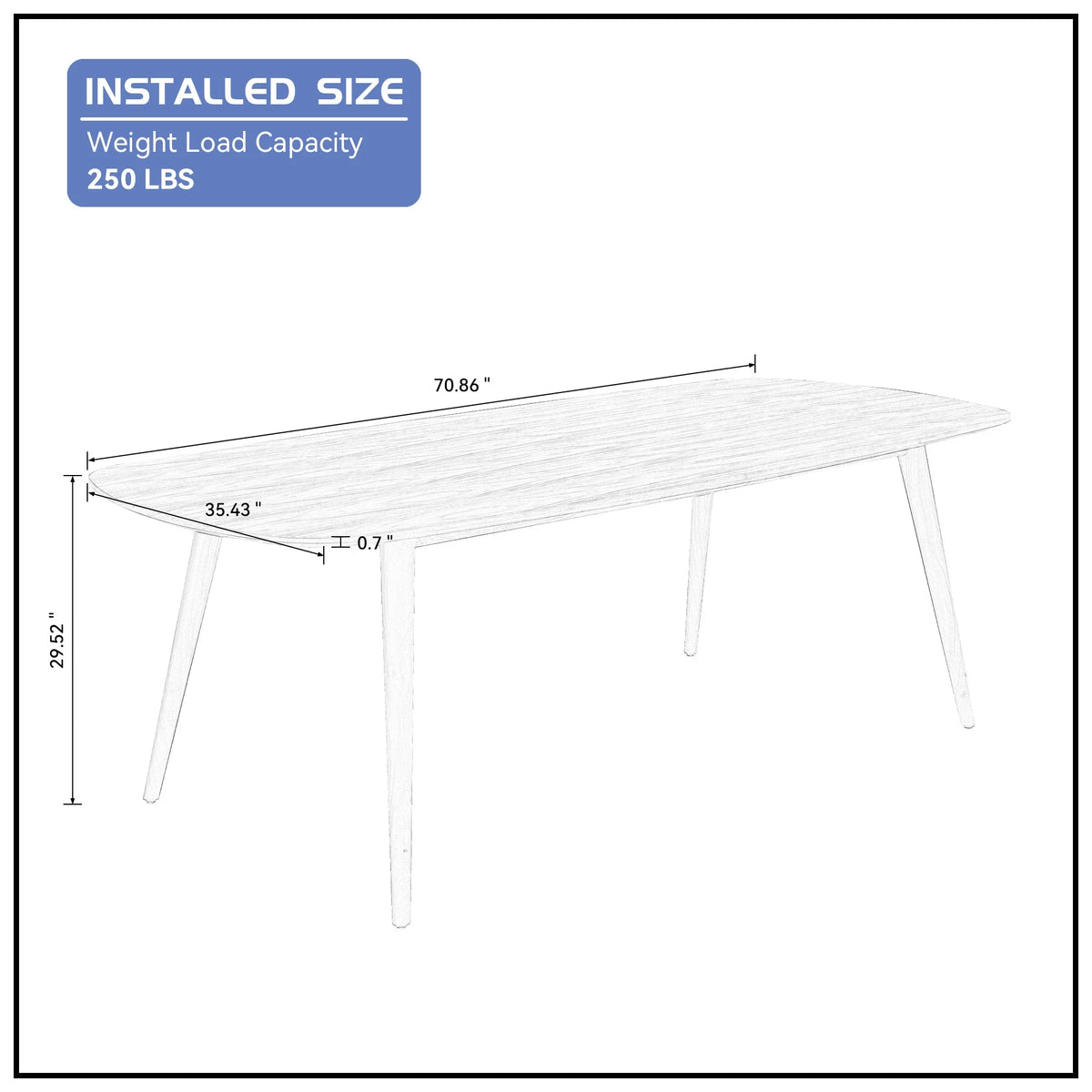 Large Walnut Wood Dining Table with Solid Wood Legs J3691