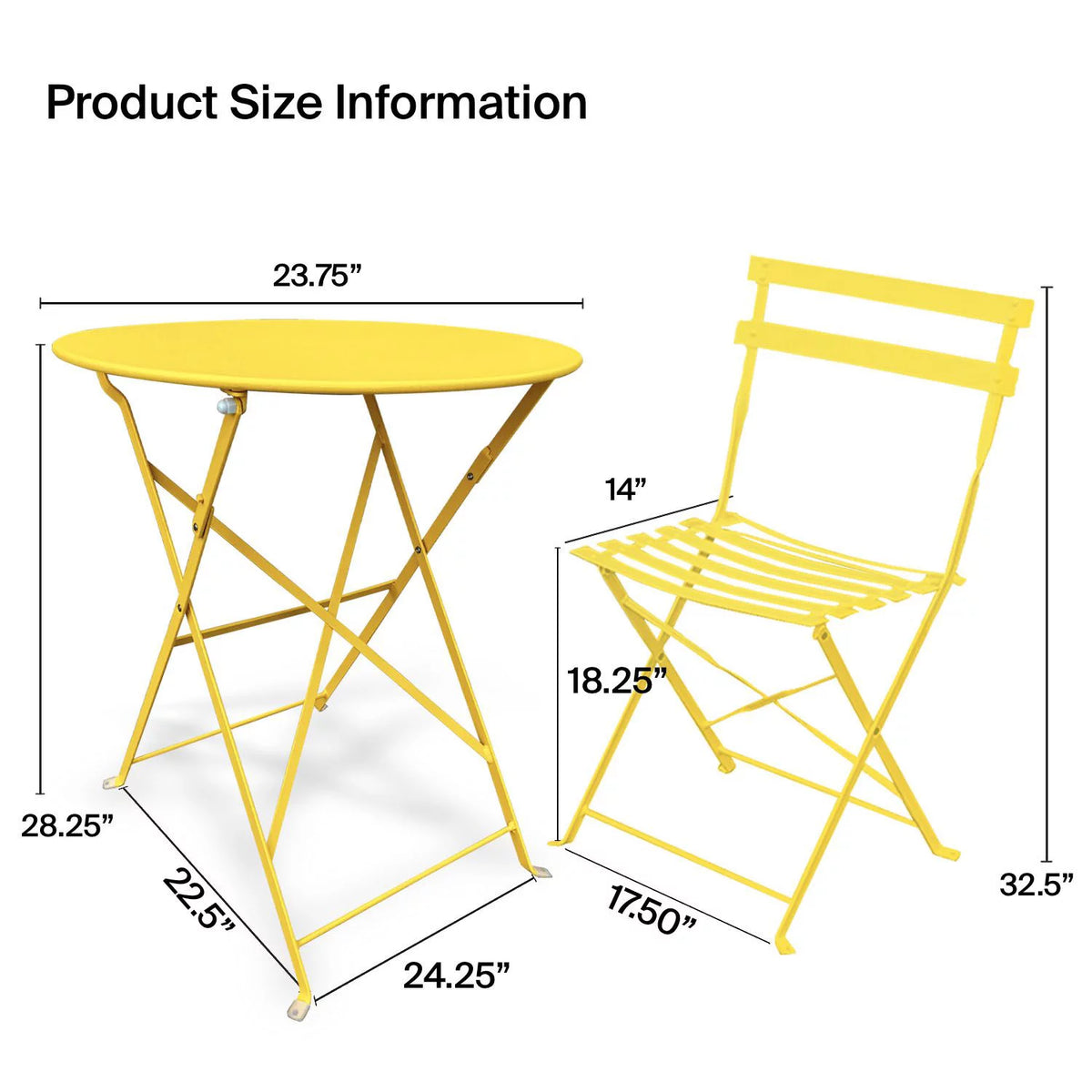 3 Piece Bistro Folding Furniture Set I3725
