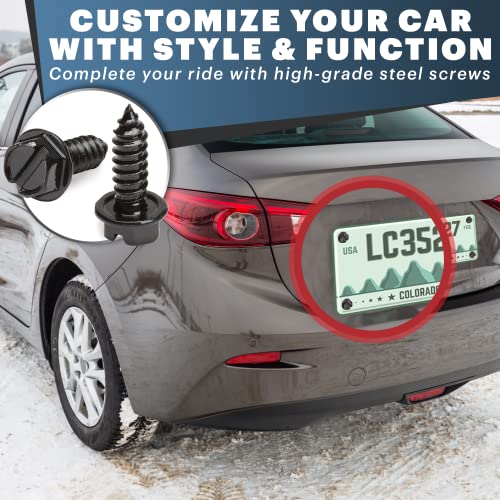 Stainless Steel License Plate Screws 4-Pack Black W788