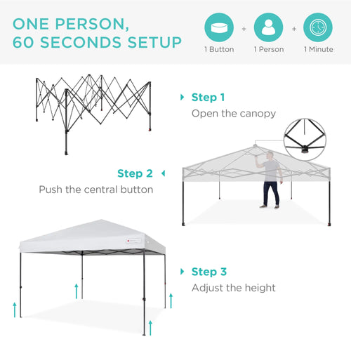 10x10ft Pop Up Canopy Tent with Carry Case - White E312