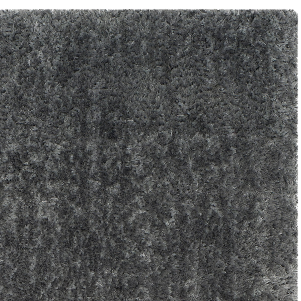 Grey 6' x 9' Polyester Shag Area Rug X386