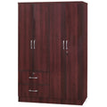 Wood 4 Doors 2 Drawers Armoire in Mahogany D6741