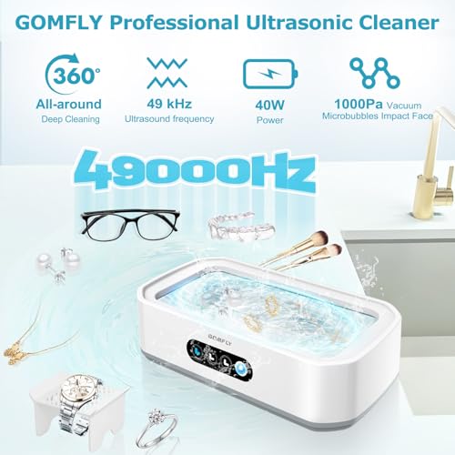 49kHz Ultrasonic Jewelry Cleaner, 22 oz Stainless Steel Tank B910640