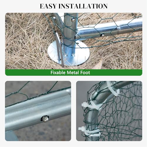 13×10 FT Metal Chicken Coop with Waterproof Cover X846077