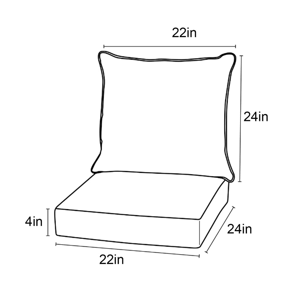 Outdoor Chair Deep Seat Replacement Cushion Grey R2208