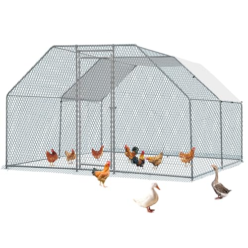 6.5 x 10 FT Metal Chicken Coop with Waterproof Cover N344