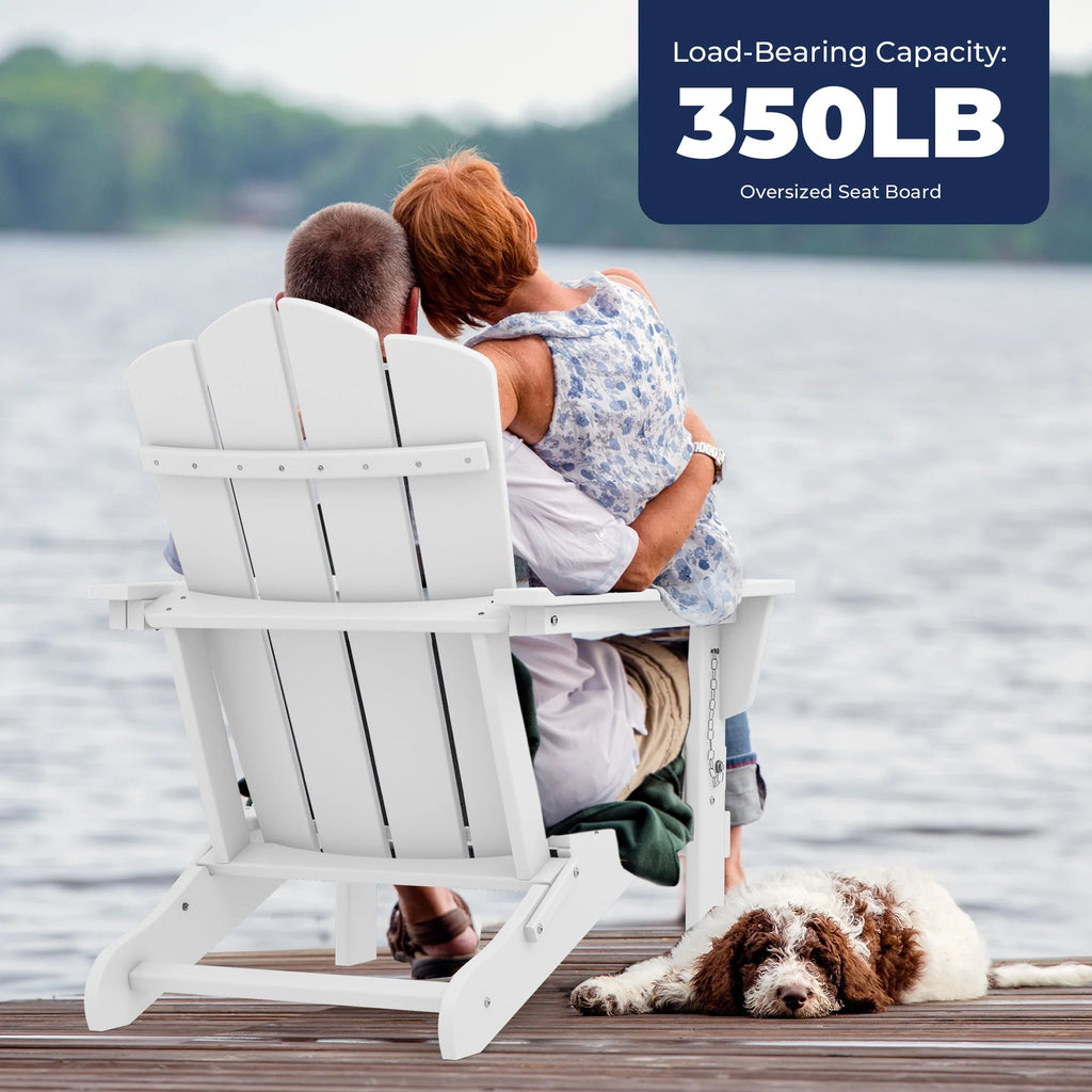 White HDPE Folding Adirondack Chair J3331