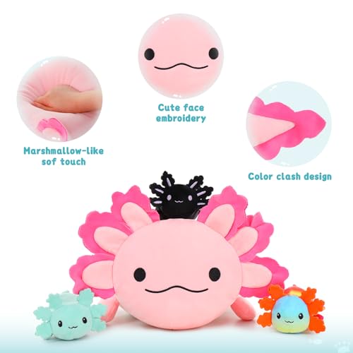 5Pcs Shark Stuffed Animals Set with 4 Small Sea Animal Plush Toys A2869