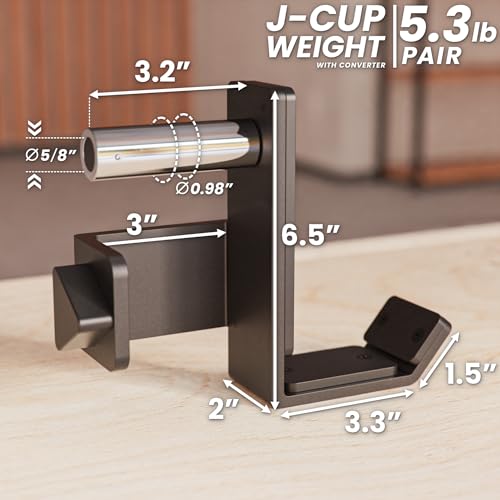 J-Hooks for Power and Squat Racks, 2x2, 2x3 and 3x3, Sold in Pairs D11530