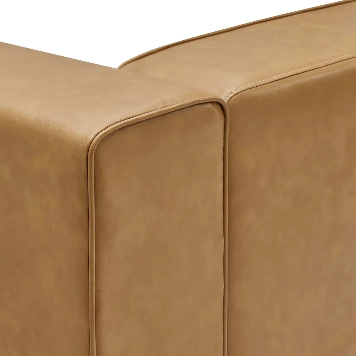 Tan Faux Vegan Leather Sectional Sofa Set M4751