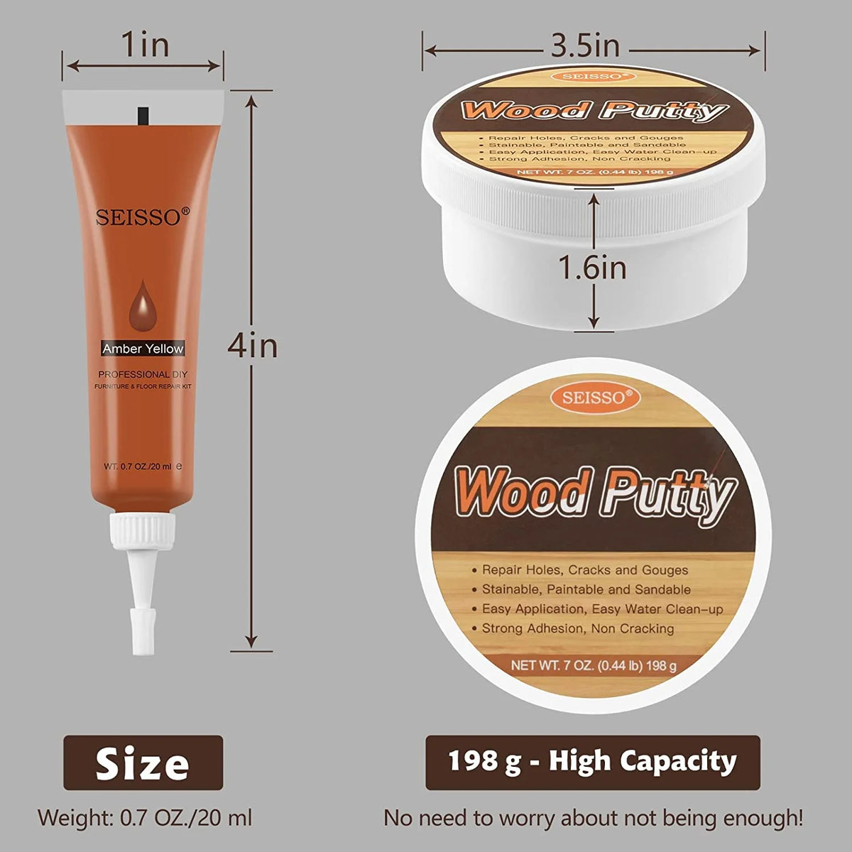 Wood Furniture Repair Kit with 12 Colors Wood Filler J4426