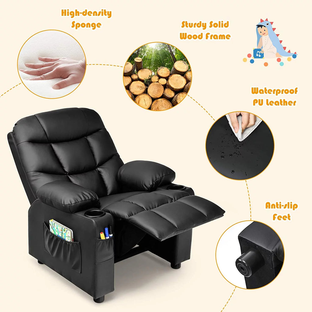 Kids Recliner Chair with Cup Holder F7342