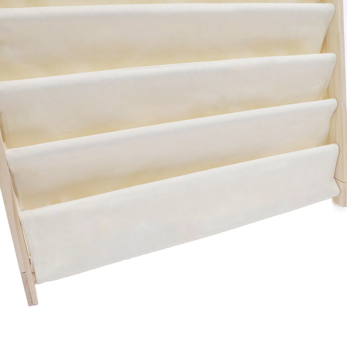 6 Tiers Wooden Kids Book Rack Storage Bookshelf with Canvas Shelves X7538