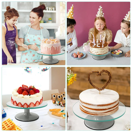 12" Glass Rotating Cake Stand P257199