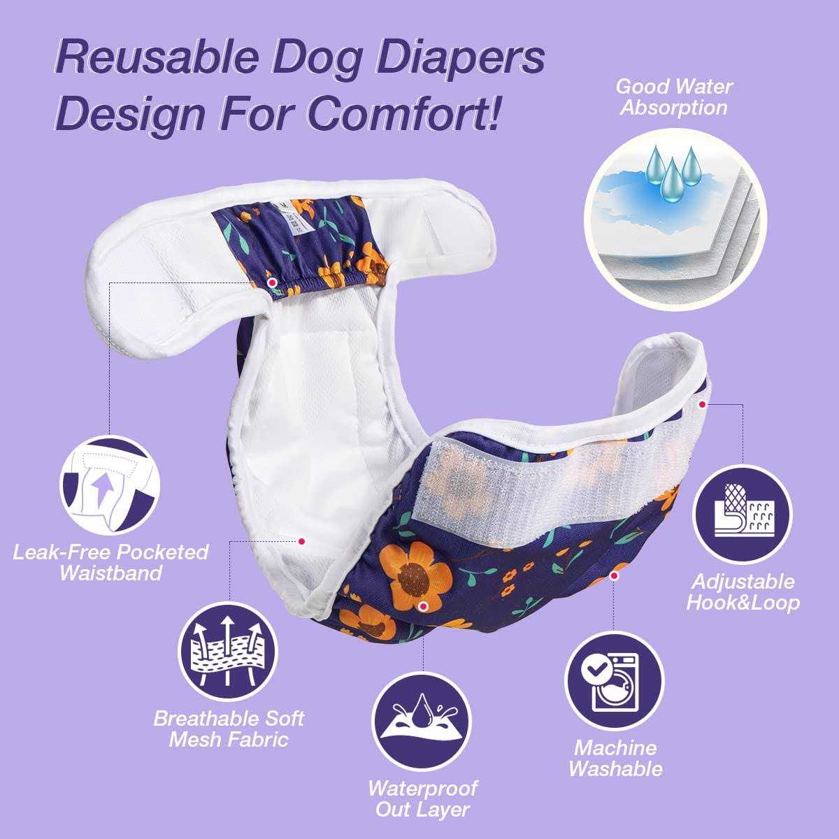 Washable Reusable Female Dog Diapers O41379