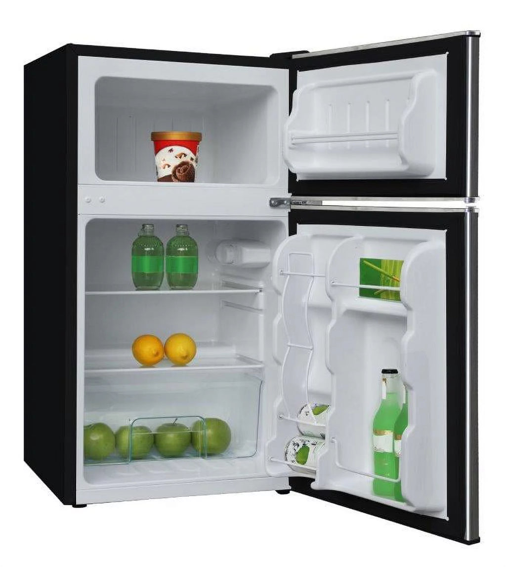 2 Door Compact Refrigerator with Chrome Trim B461