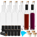 12 Pack 500 ml Clear Glass Bottles with Cork Lids F15856
