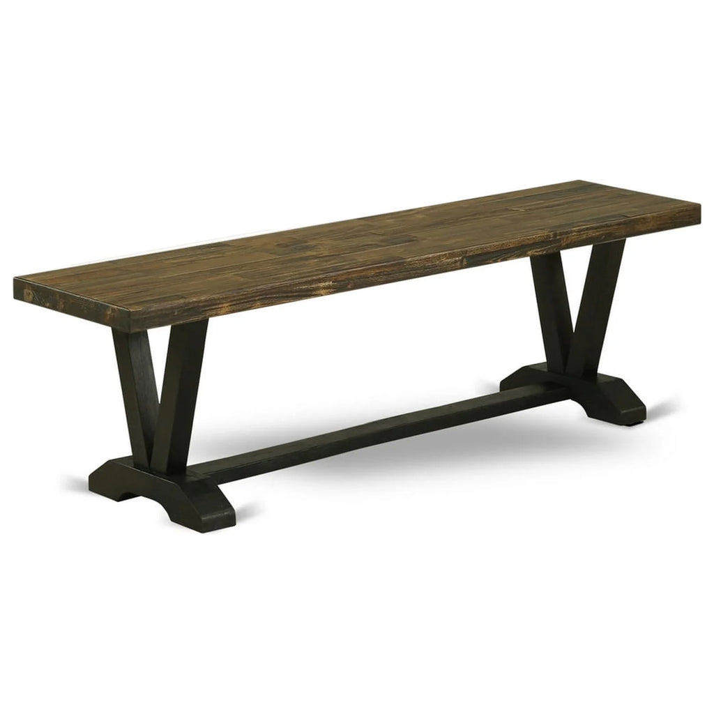 Black Brown Wood Dining Bench C54088