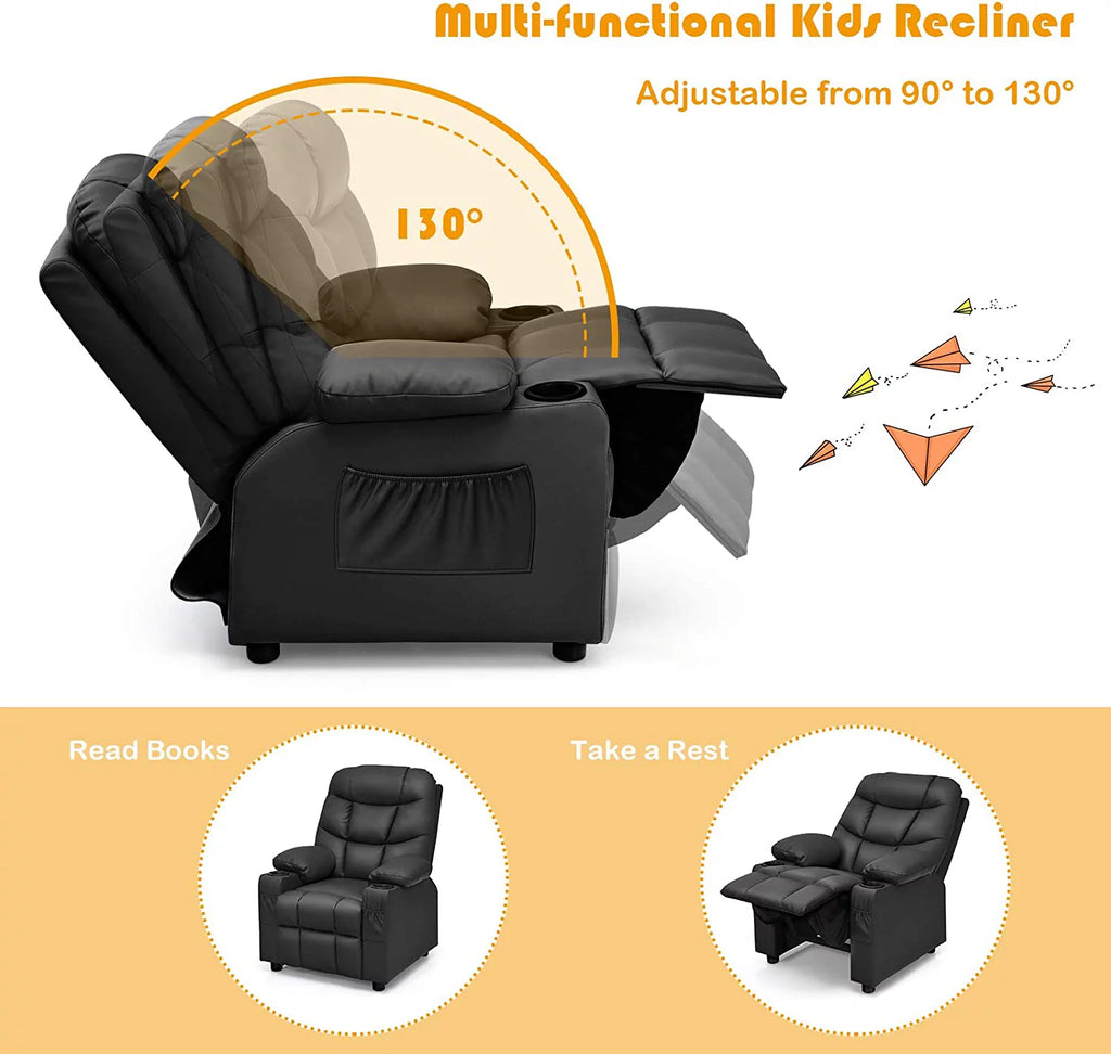 Kids Recliner Chair with Cup Holder F7342