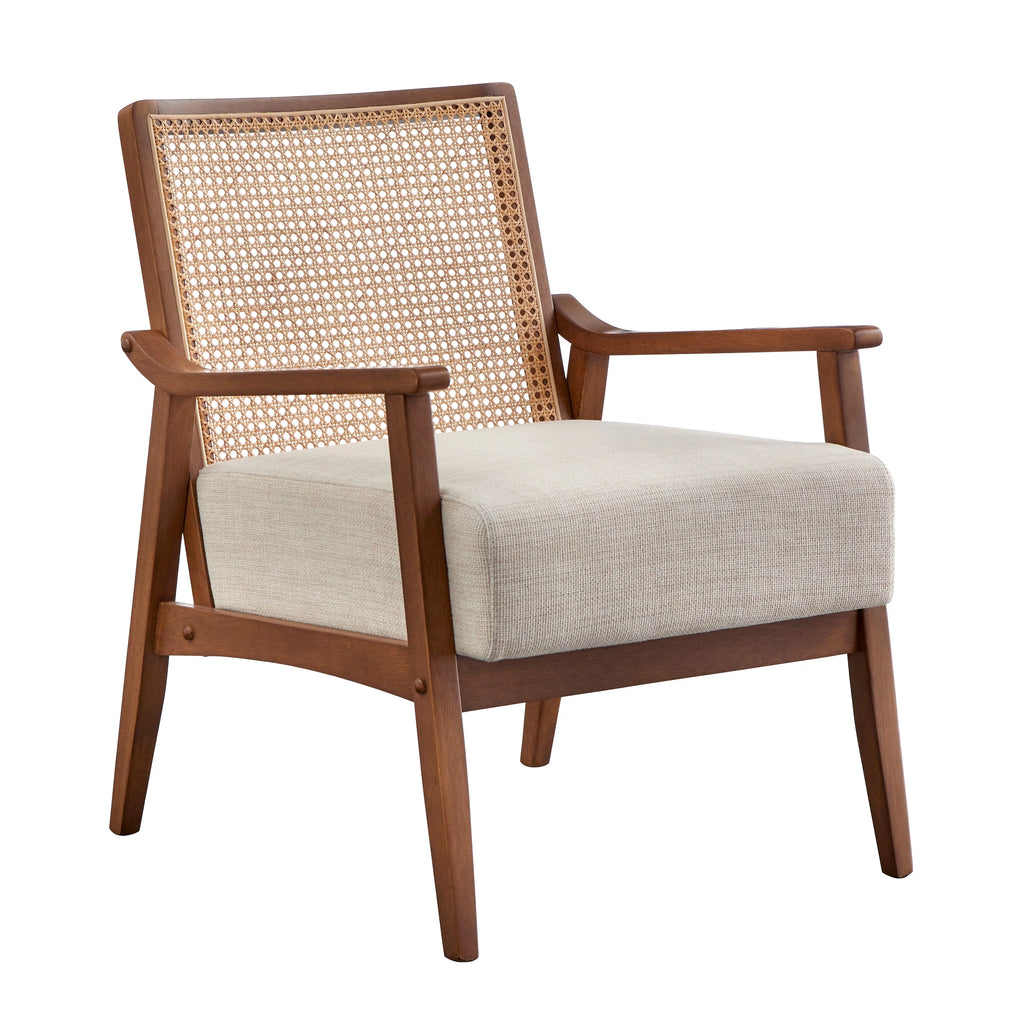 Black Cane and Solid Wood Accent Chair J231059