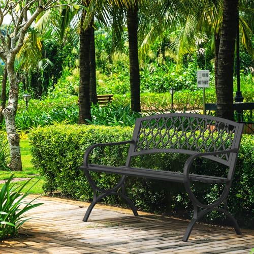 Heavy-Duty Weatherproof Metal Garden Bench Y71219