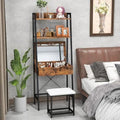 Vanity Table Set with Flip Top Mirror and Cushioned Stool N306156