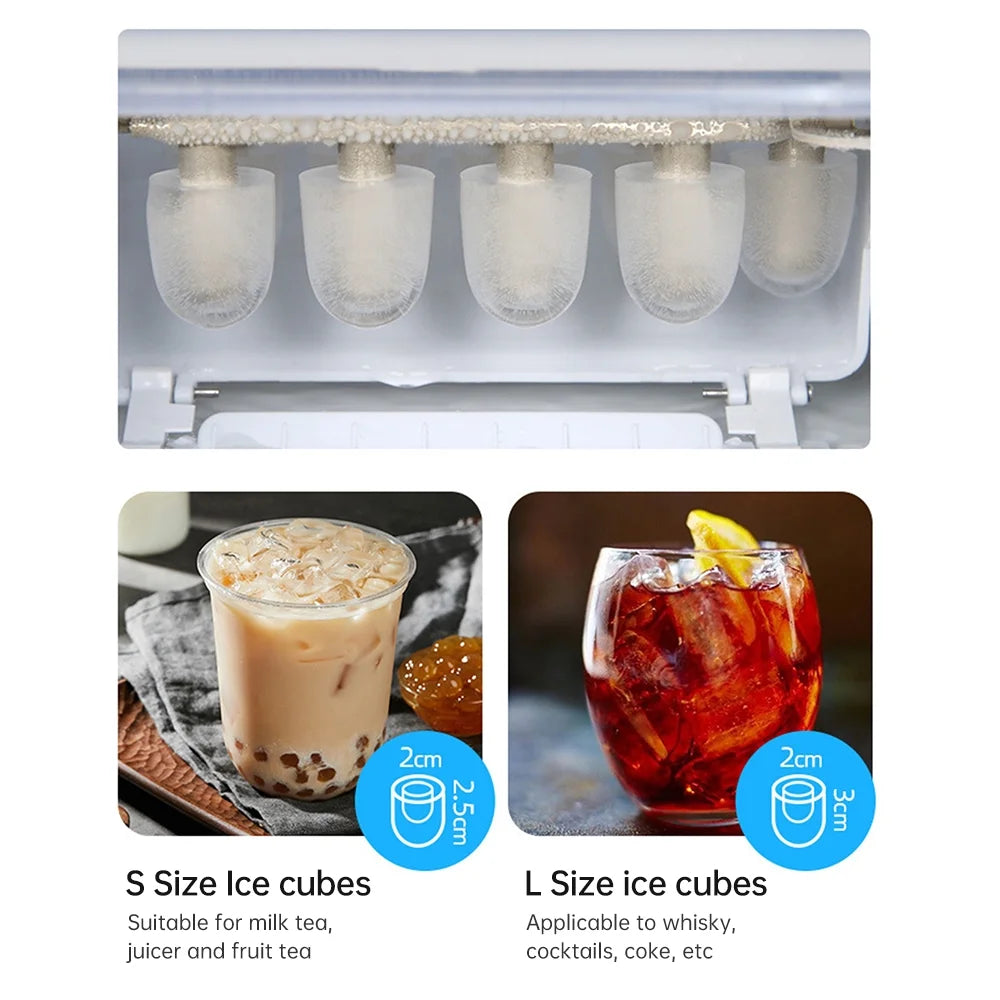Countertop Ice Maker, 26lbs in 24Hrs, Self-Cleaning Ice Machine with Basket O337198