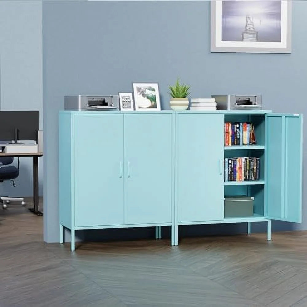 Metal Cabinet Locker with Hanging Rod and Adjustable Shelves Q444