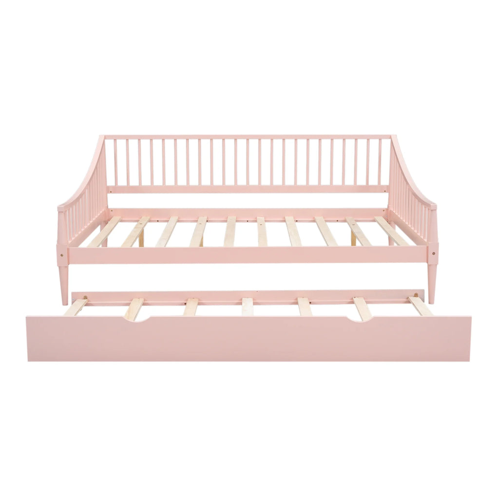 Pink Full Size Wood Daybed with Twin Trundle K97225