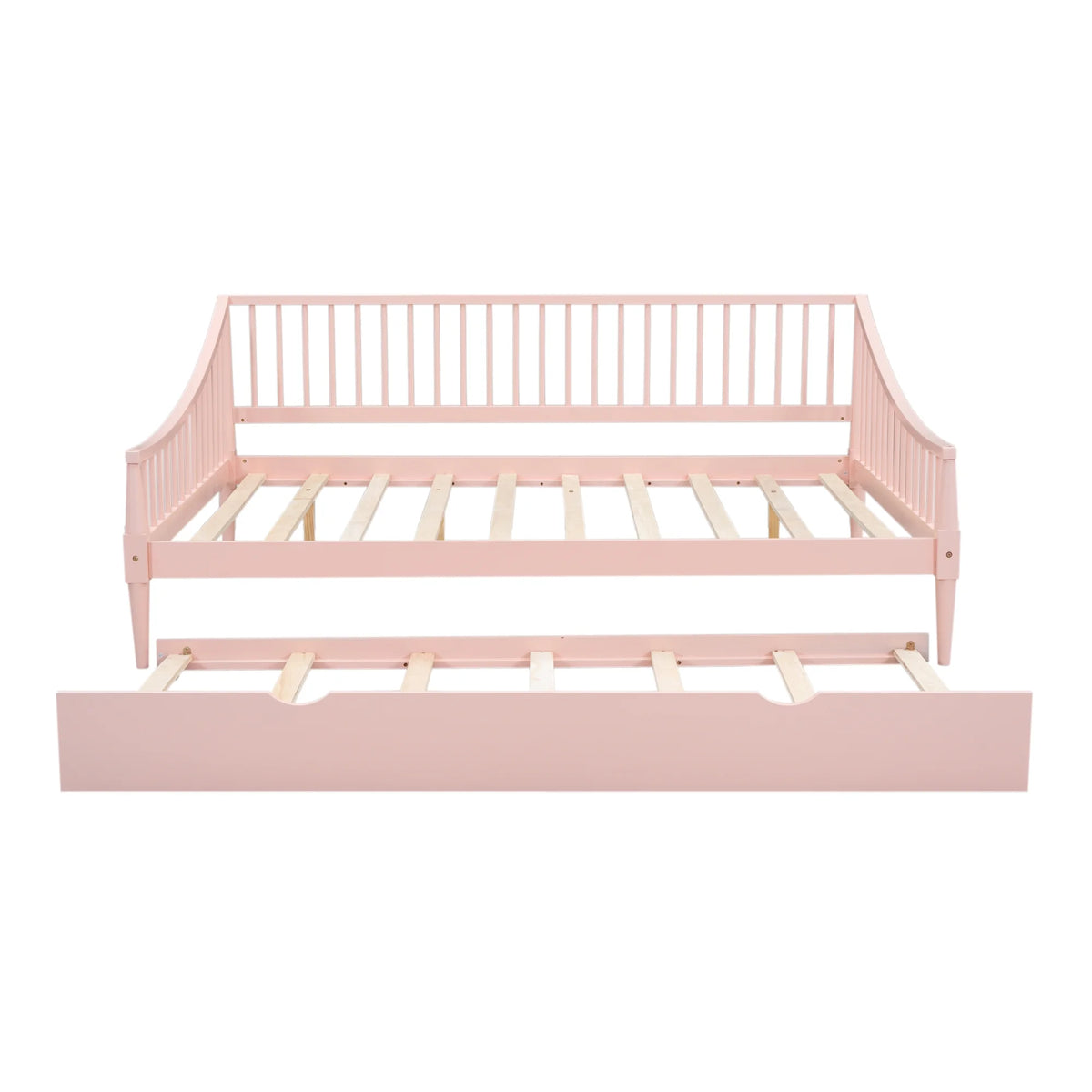 Pink Full Size Wood Daybed with Twin Trundle K97225