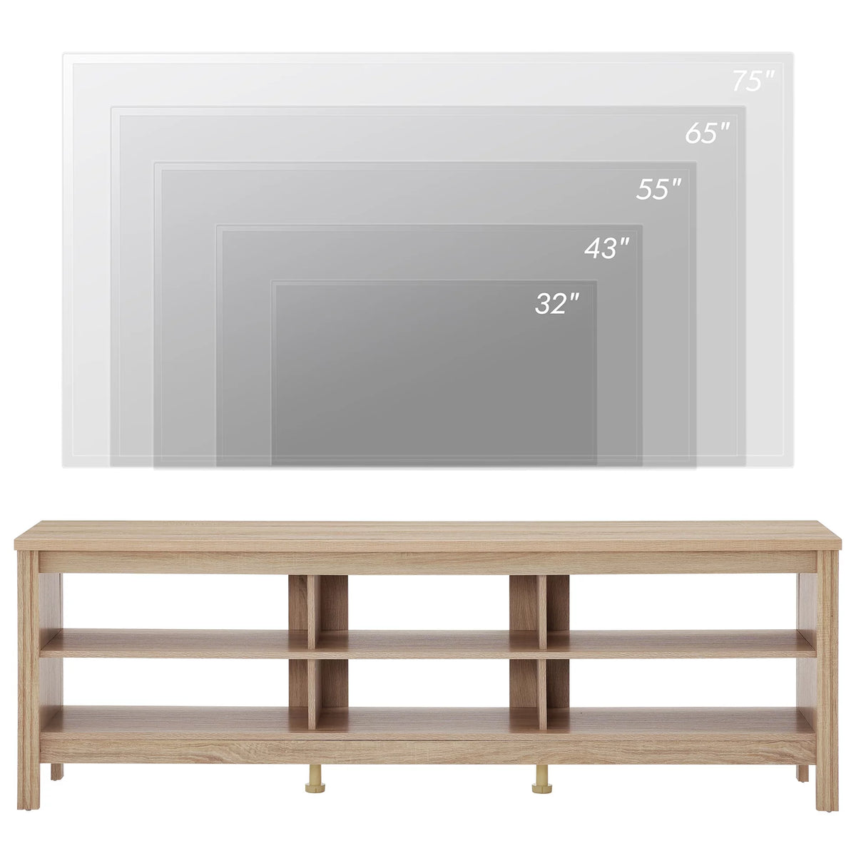 Oak Wood TV Stand for 75 Inch W94039