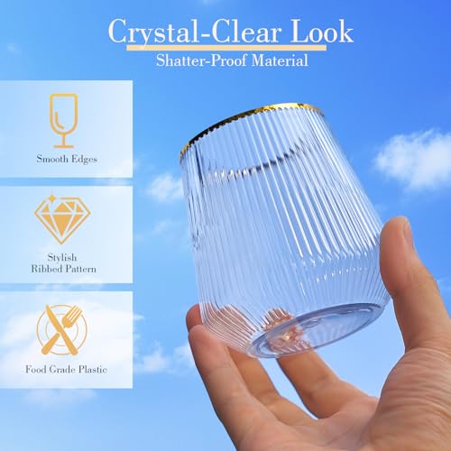 48 Pack Plastic Stemless Glasses H925