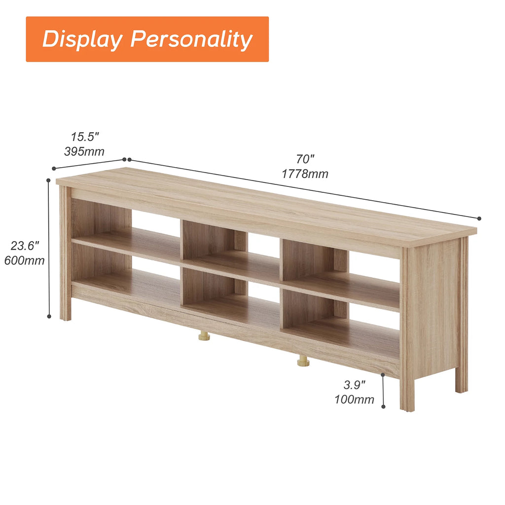 Oak Wood TV Stand for 75 Inch W94039