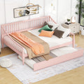 Pink Full Size Wood Daybed with Twin Trundle K97225