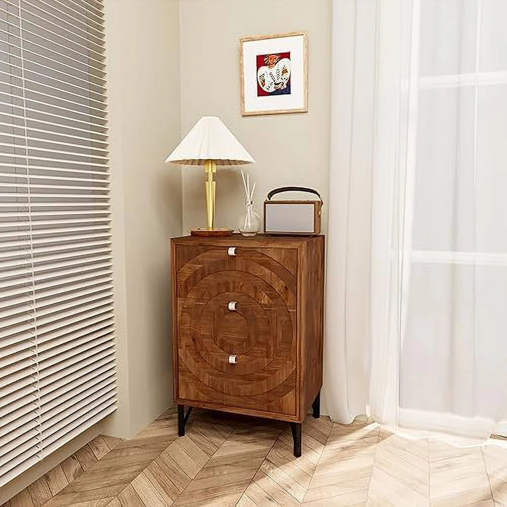 Mid-Century Nightstand with 3 Drawers X820935
