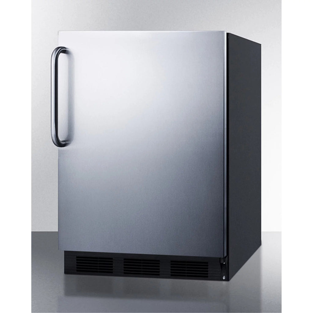 Built-in Undercounter Auto Defrost Refrigerator with Stainless Steel Door and Black Cabinet K96826