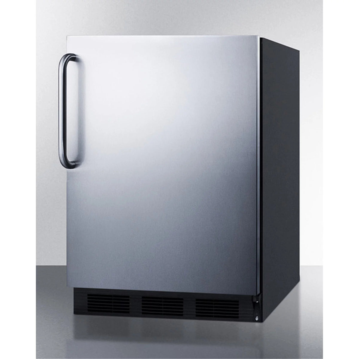 Built-in Undercounter Auto Defrost Refrigerator with Stainless Steel Door and Black Cabinet K96826